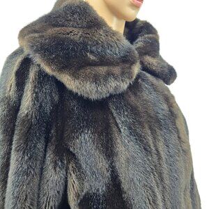 Vintage Tissavel Country Pacer Brown Faux Fur Coat, Women's XL